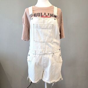 $245 Hudson Jeans Sloane Short Overalls Lg Boho Casual Festival Distressed 90s